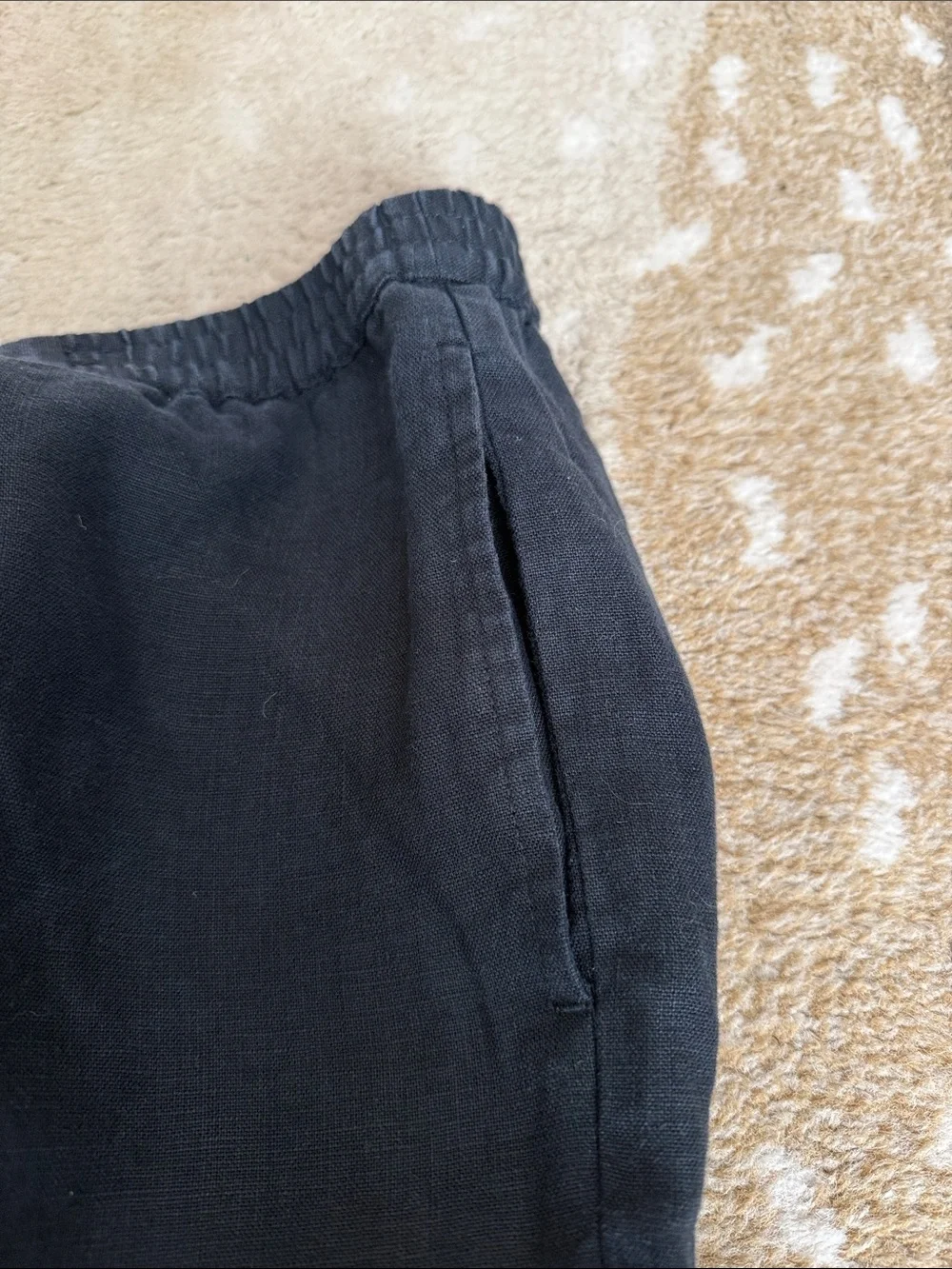 J. Jill 100% Linen Black Straight-Leg Chinos Pants Everyday Casual Women’s Sz M